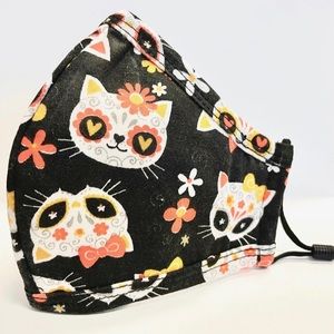 New Reusable Face Mask Men Women Medium Sugarskull Cat Mask